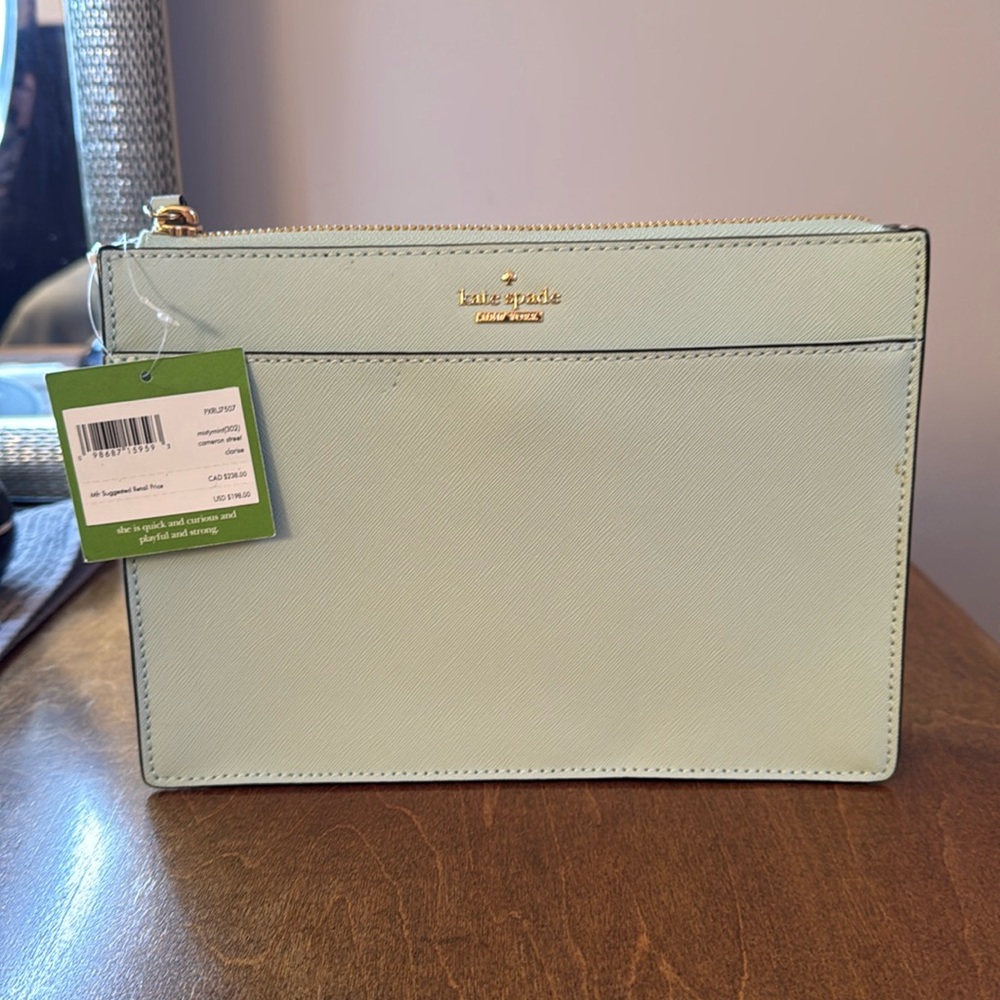 NWT Kate Spade cross body mint green purse